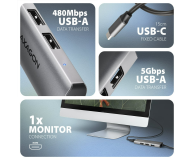 Axagon HMC-H3A USB-C 5Gbps STARTER 4in1 hub - 1485460 - zdjęcie 2